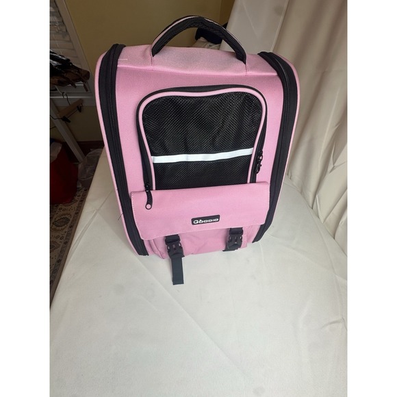 Goodio Pet Backpack Carrier Backpack Travel Air for Cats & Small Dog Pink Black - Picture 3 of 8